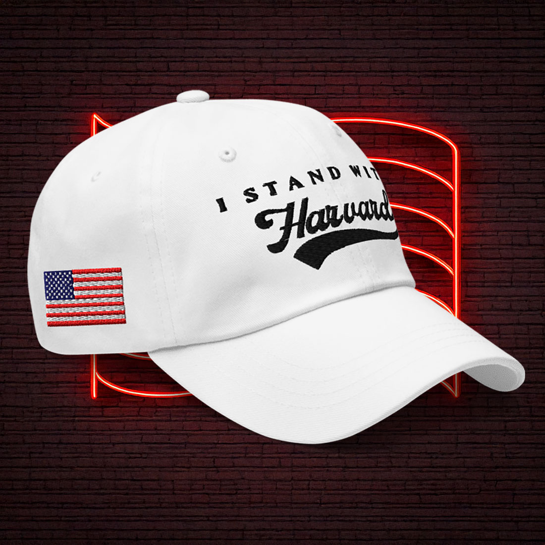 I Stand With Harvard Dad Hat