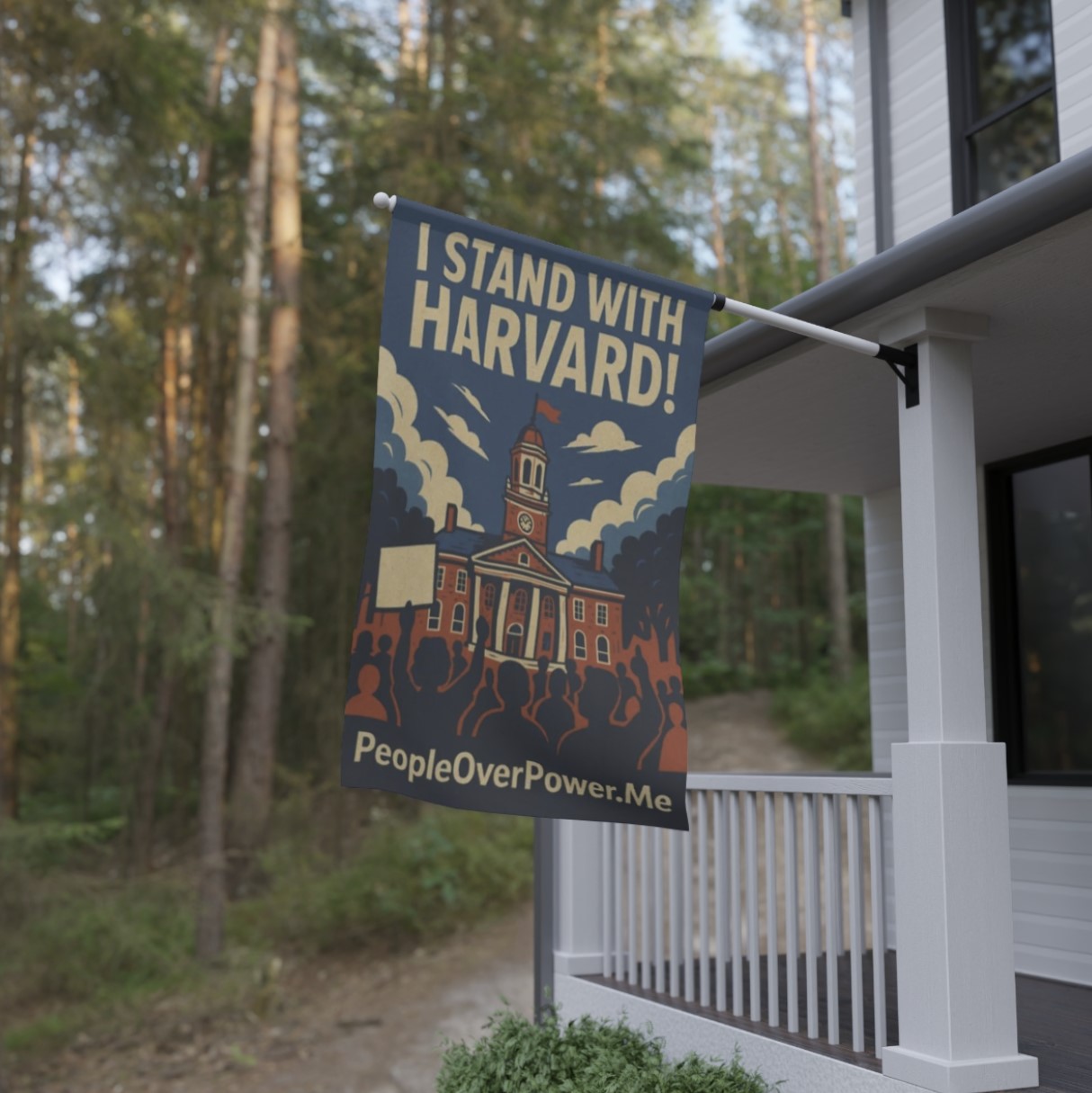 I Stand With Harvard Flag