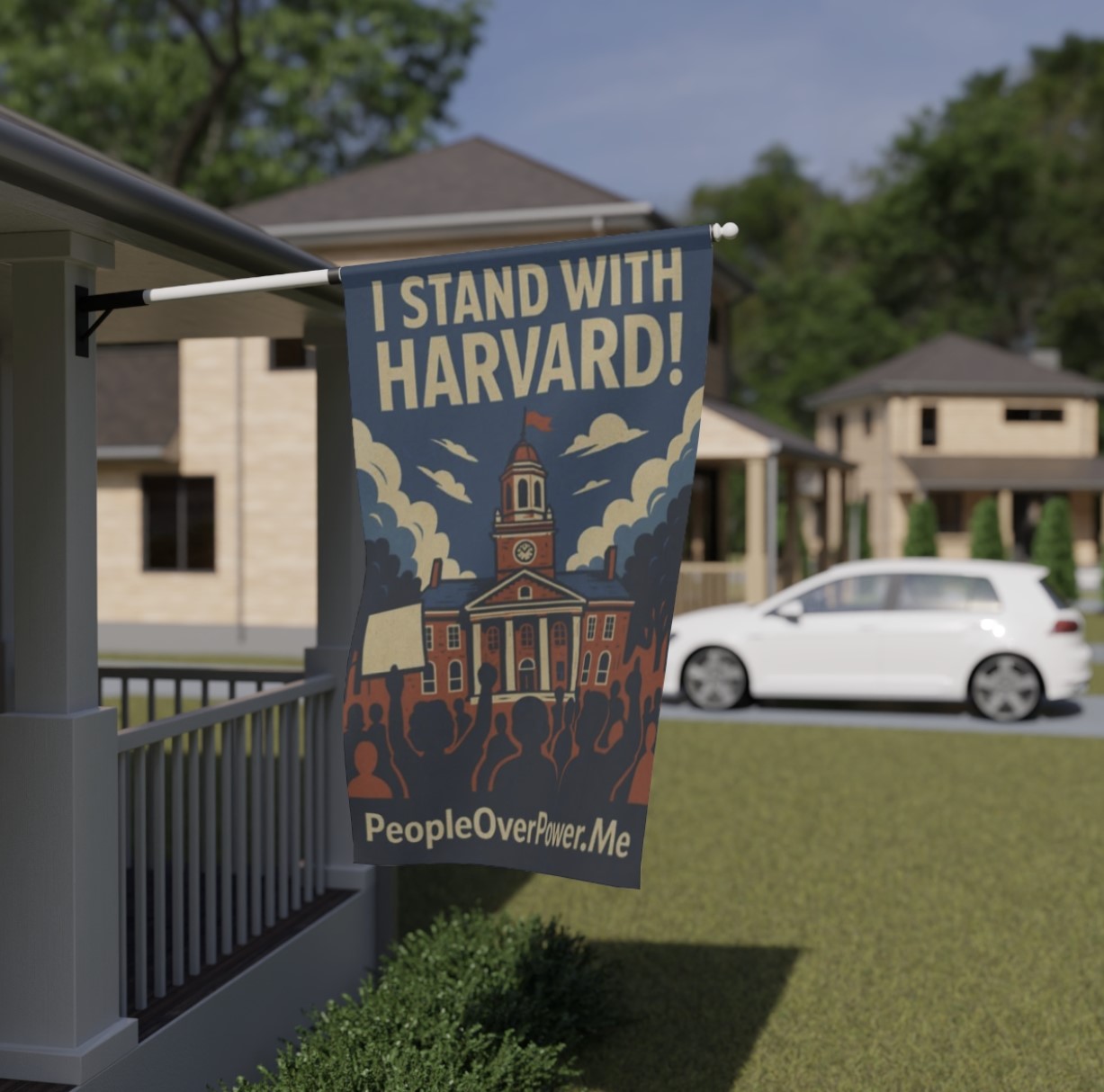 I Stand With Harvard Flag