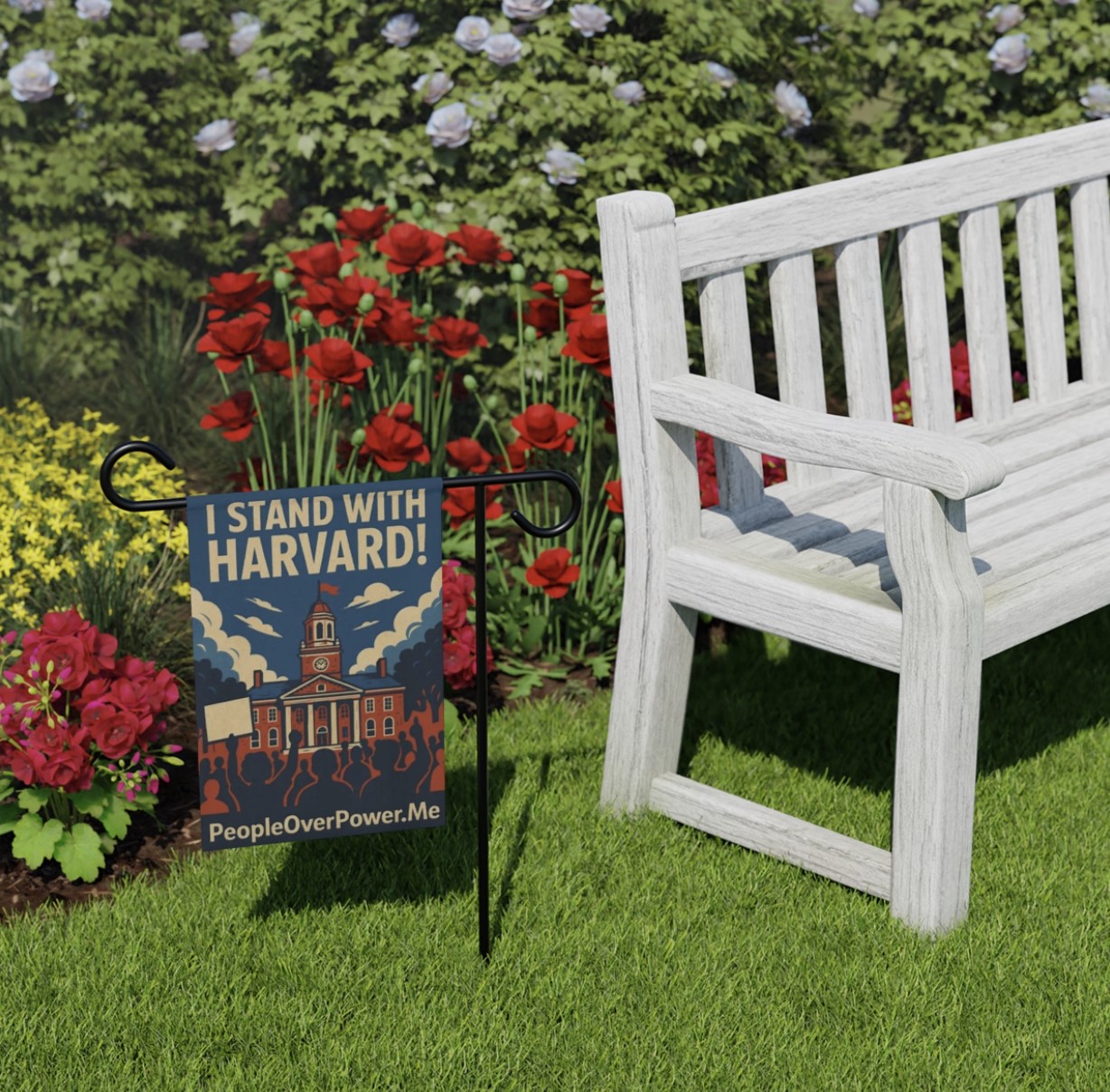 I Stand With Harvard Garden Banner